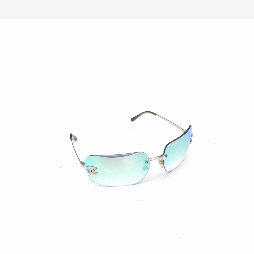 💯 AUTH | CHANEL 4017-D | ULTRA-RARE IRIDESCENT | RIMLESS DIAMOND CC SUNGLASSES - Picture 4 of 16